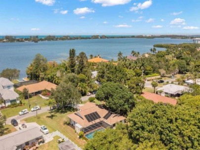 Bay Acres Homes in Osprey, FL. - Waterfront Aerial