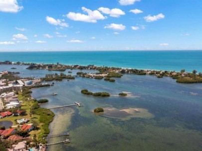 Bay Acres Homes in Osprey, FL. - Waterfront Aerial