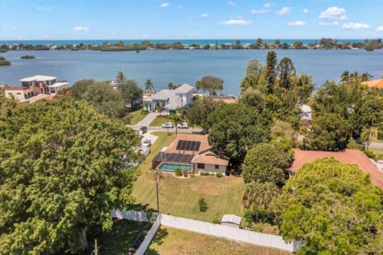 Bay Acres Homes in Osprey, FL. - Waterfront Aerial