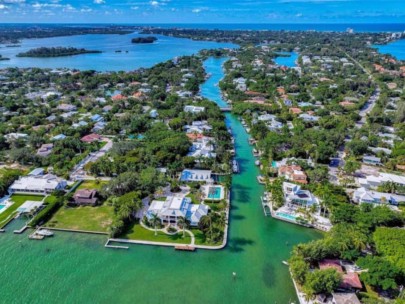 Bay Island Homes in Siesta Key, FL. - Aerial