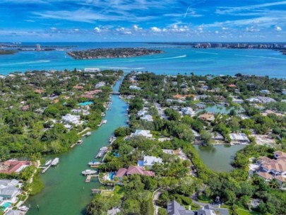 Bay Island Homes in Siesta Key, FL. - Aerial