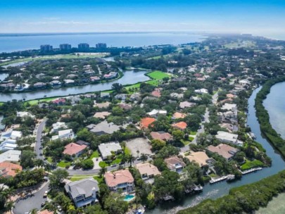 Bay Isles Homes in Longboat Key, FL. - Aerial