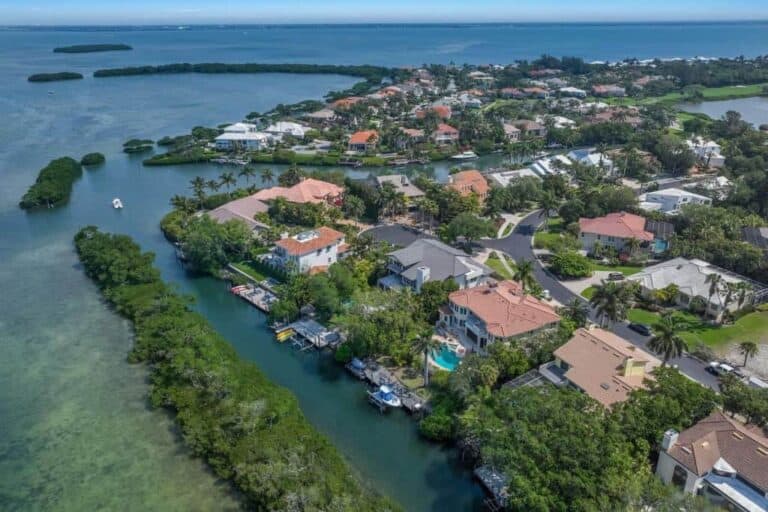 Bay Isles Homes in Longboat Key, FL. - Aerial
