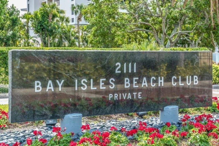 Bay Isles Beach Club in Longboat Key, FL. - Entrance Sign