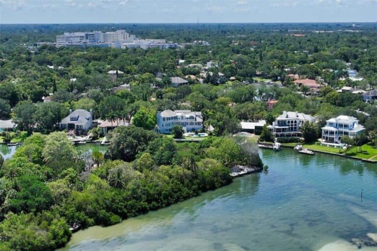 Baypoint Park Homes For Sale in Sarasota, FL. - Waterfront Aerial
