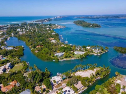 Bayou Hammock Homes in Longboat Key, FL. - Aerial