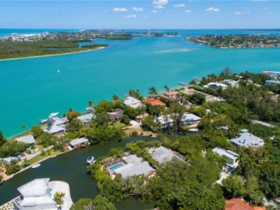 Bayou Louise Homes in Siesta Key, FL. - Aerial