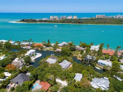 Bayou Louise Homes in Siesta Key, FL. - Aerial