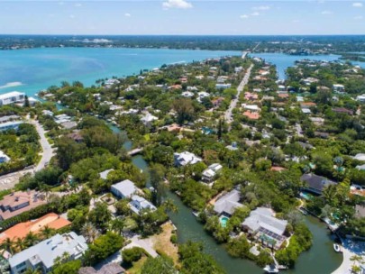 Bayou Louise Homes in Siesta Key, FL. - Aerial