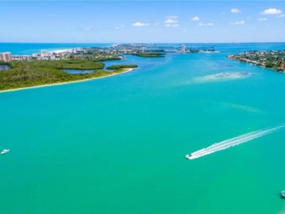 Bayou Louise Homes in Siesta Key, FL. - Gulf of Mexico Aerial