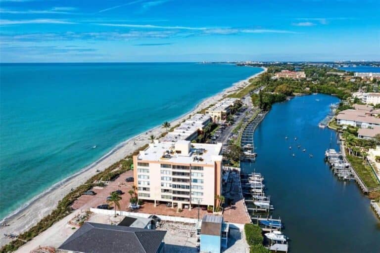 Blind Pass Homes in Siesta Key, FL. - Aerial