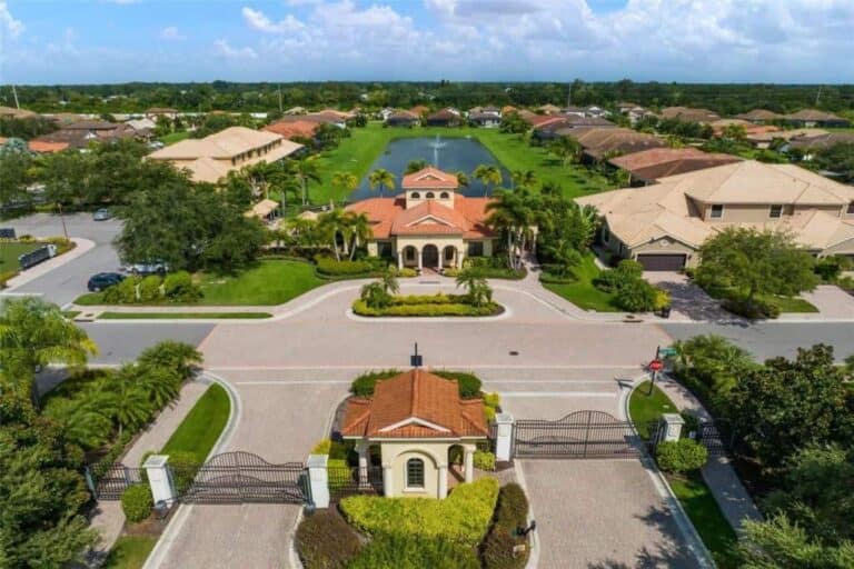 Bougainvillea Homes in Ellenton, FL. - Gated Entry Aerial