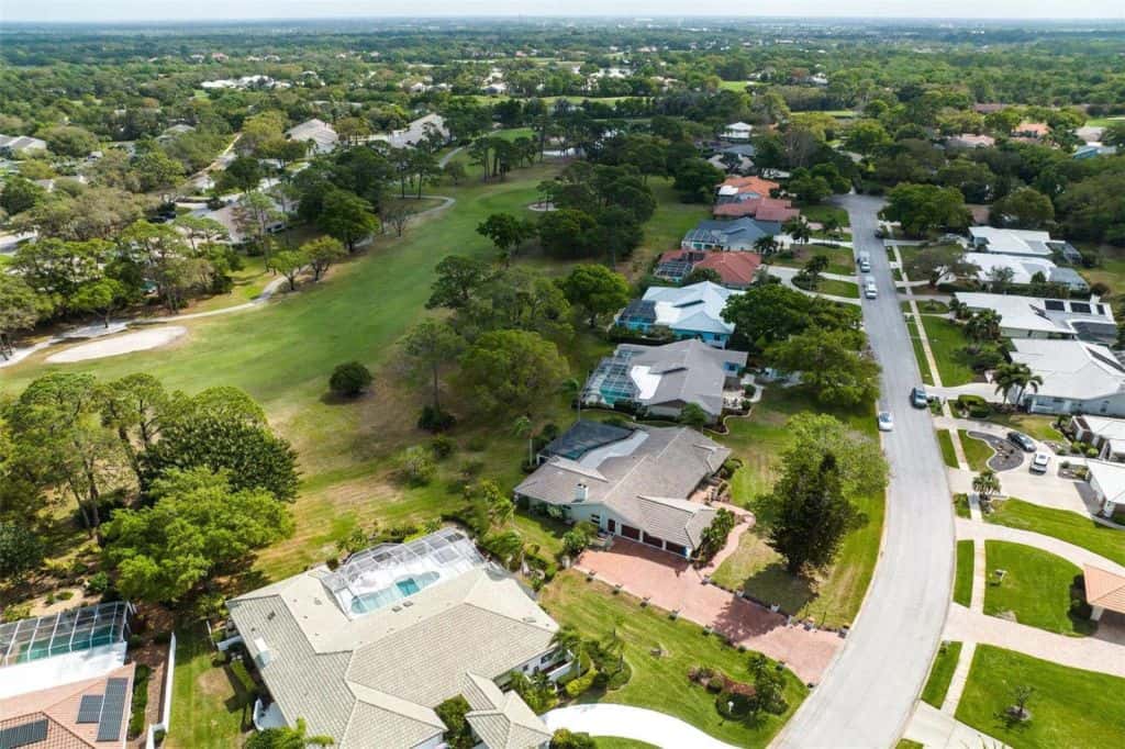 Broadmoor Pines Homes in Sarasota, FL. - Aerial