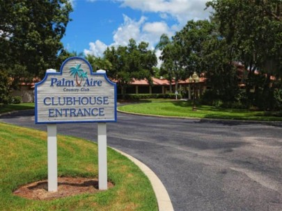 Broadmoor Pines Homes in Sarasota, FL. - Palm Aire Country Club Clubhouse Sign