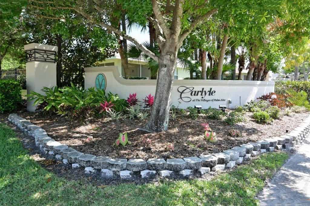 Carlyle at Palm Aire Homes in Sarasota, FL. - Entrance Sign