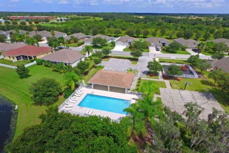 Chelsea Oaks Homes in Parrish, FL. - Pool Aerial