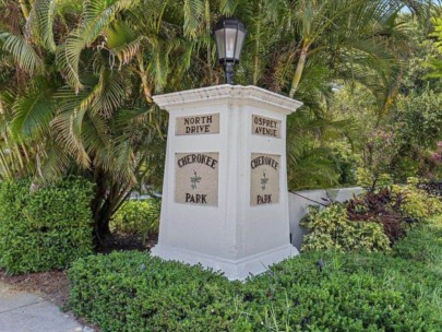 Cherokee Park Homes in Sarasota, FL. - Entrance Sign