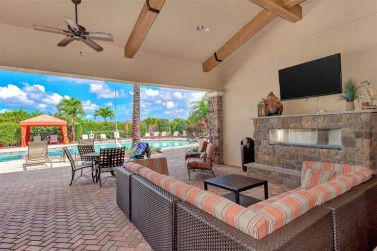 Cobblestone Homes in Palmer Ranch Sarasota, FL. - Covered Patio