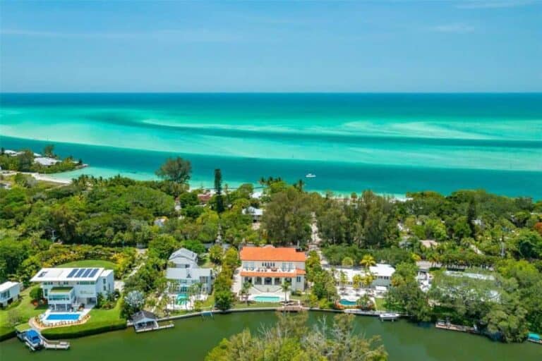 Cocoanut Bayou Homes in Siesta Key, FL. - Aerial