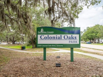 Colonial Oaks Homes in Sarasota, FL. - Park Sign