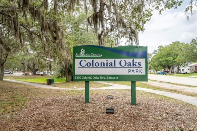 Colonial Oaks Homes in Sarasota, FL. - Park Sign