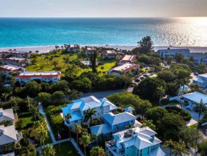 Conrad Beach Homes in Longboat Key, FL. - Waterfront Aerial