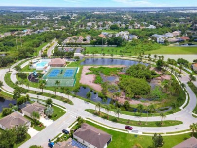 Covered Bridge Estates Homes in Ellenton, FL. - Amenity Center Aerial