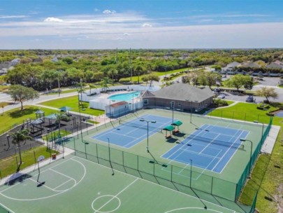 Covered Bridge Estates Homes in Ellenton, FL. - Tennis Courts Aerial