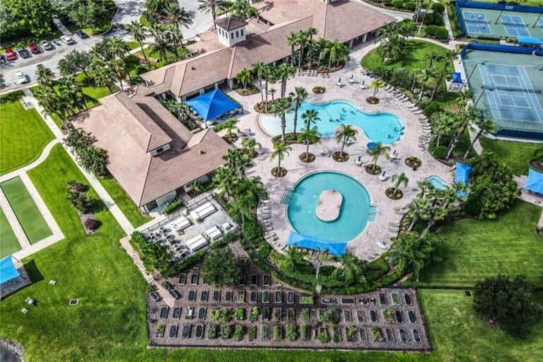 Cypress Falls Homes in North Port, FL. - Amenity Center AerialRoom
