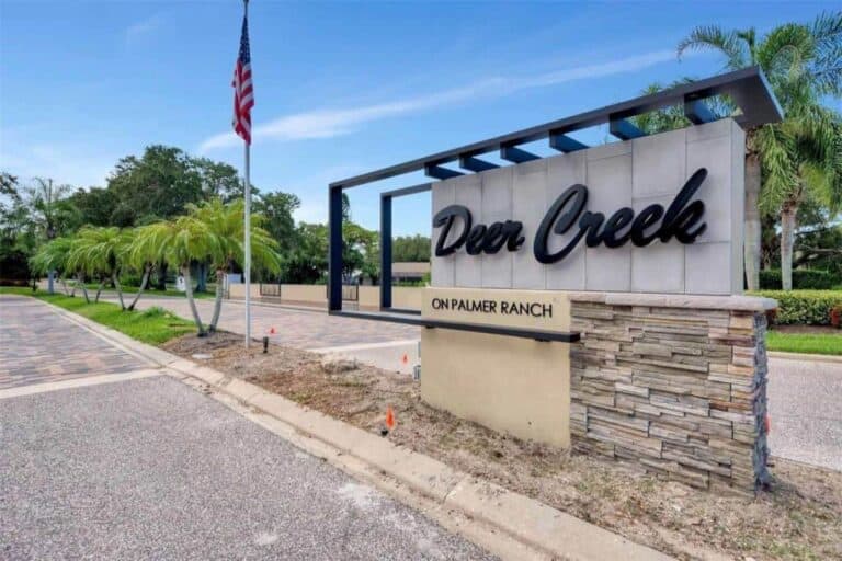 Deer Creek Homes in Palmer Ranch Sarasota, FL. - Entrance Sign