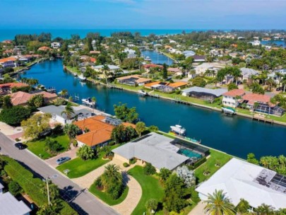 Emerald Harbor Homes in Longboat Key, FL. - Waterfront Aerial