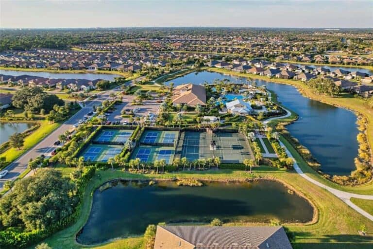 Esplanade On Palmer Ranch Homes in Sarasota, FL. - Amenity Center Aerial