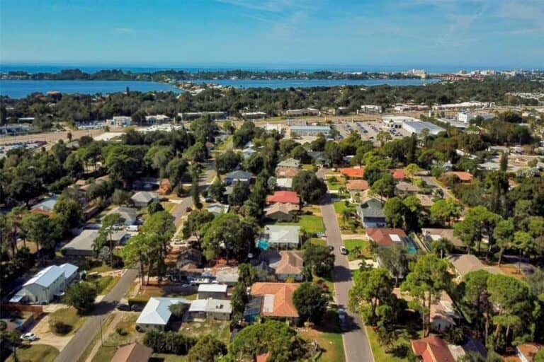 Gulf Gate Pines Homes in Sarasota, FL. - Aerial