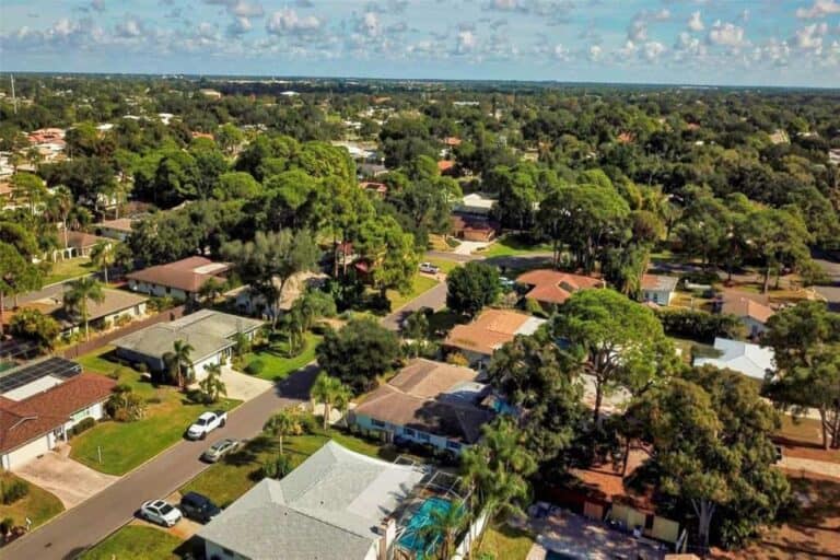 Gulf Gate Pines Homes in Sarasota, FL. - Aerial