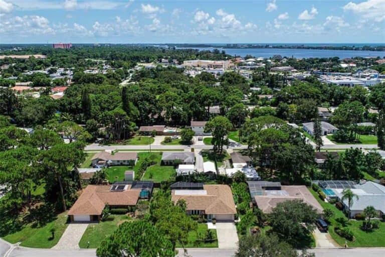 Gulf Gate Pines Homes in Sarasota, FL. - Aerial