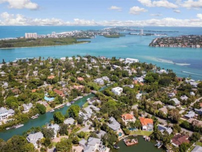 Gulf Water View Homes in Siesta Key, FL. - Aerial