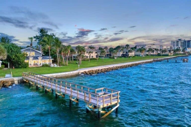 Gulf Water View Homes in Siesta Key, FL. - Private Dock
