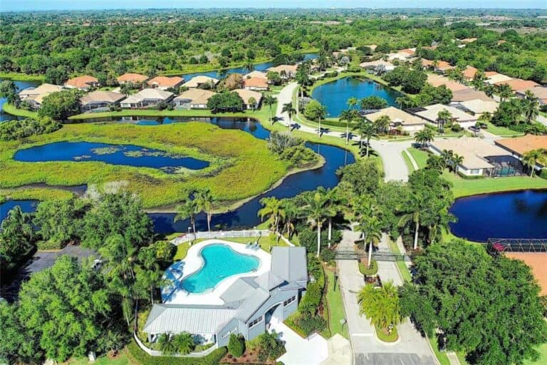 Hamptons Homes For sale in Palmer Ranch Sarasota, FL. - Amenity Center Aerial