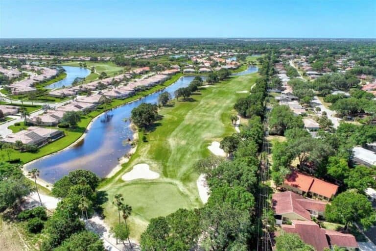 Heritage Oaks Homes in Sarasota, FL. - Golf Course Aerial