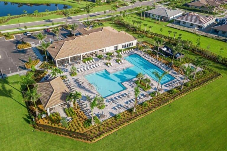 Islandwalk Homes in Venice, FL. - Pool Aerial