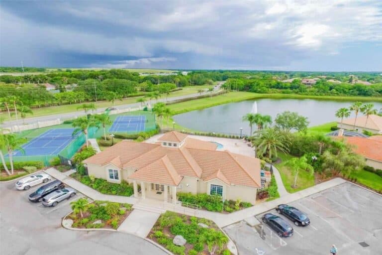 Laurel Lakes Homes in Sarasota, FL. - Clubhouse Aerial