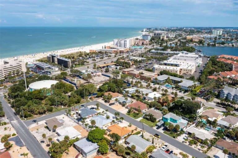 Lido Beach Homes on Lido Key Sarasota, FL. - Aerial