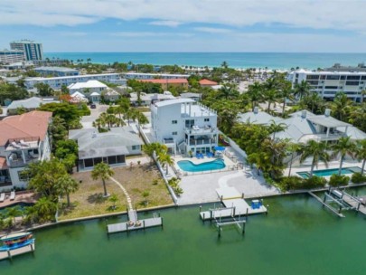 Lido Beach Homes on Lido Key Sarasota, FL. - Aerial