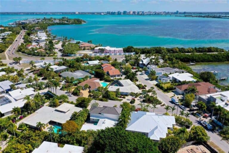 Lido C Homes on Lido Key, FL. - Aerial