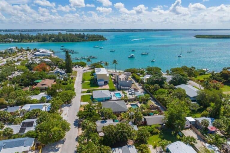 Longbeach Homes in Longboat Key, FL. - Waterfront Aerial