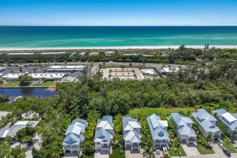 Longbeach Homes in Longboat Key, FL. - Waterfront Aerial