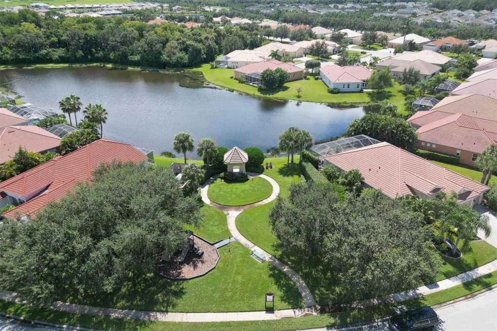 Mandalay Homes in Bradenton, FL. - Lake Aerial