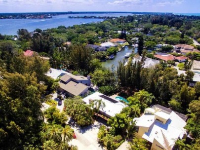 Mangroves Homes in Siesta Key, FL. - Aerial