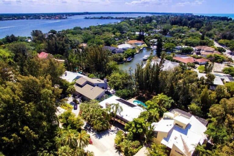 Mangroves Homes in Siesta Key, FL. - Aerial