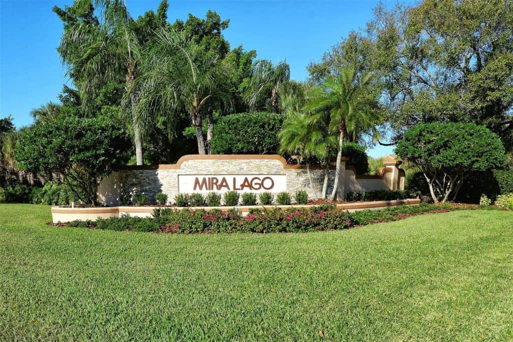 Mira Lago Homes in Palmer Ranch Sarasota, FL. - Entrance Sign